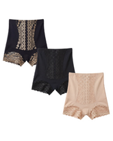 Women’s High-Waisted Lace Shaping Briefs with Tummy Control and Butt Lift (3-Pack)