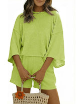 Women’s 2-Piece Lounge Set, Sleeve Top & Shorts