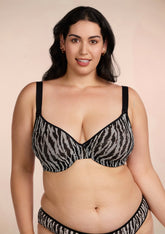 Zebra Wild Unlined Underwire Mesh Bra