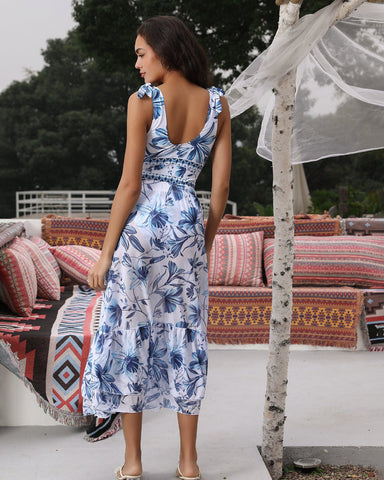 Shapecurve? V Neck Lace Up Strip Plant Prints One Piece Swimsuit and Skirt/Sarong