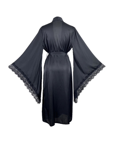 Sexy Kimono Satin Robe with Side Split