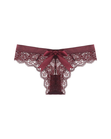 4-Pack Women’s Low-Waist Seamless Breathable Bow Lace Panties