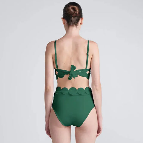Laser Cutting Circularity Bikini Swimsuit and Split Skirt
