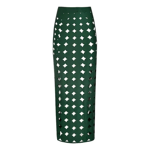 Laser Cutting Circularity Bikini Swimsuit and Split Skirt