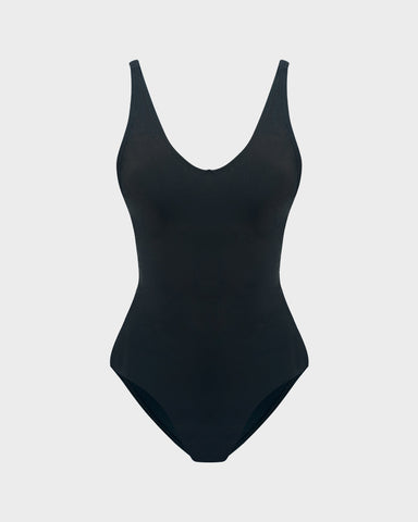 Plunge Lace-Up Corset Sculpting Swimsuit