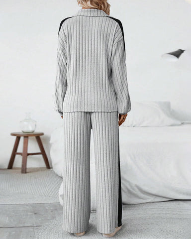 Women’s Designer Sweatshirt & Wide-Leg Pants Set