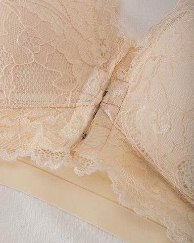 Shapejelly® Women's Contrast Lace Hook & Eye Front PushUp Bra