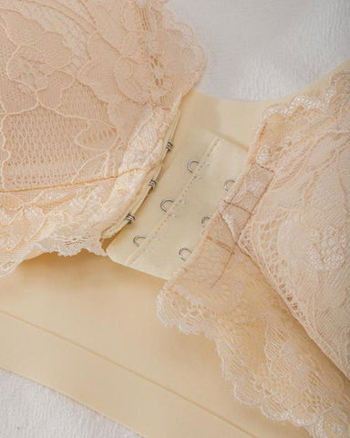 Shapejelly® Women's Contrast Lace Hook & Eye Front PushUp Bra
