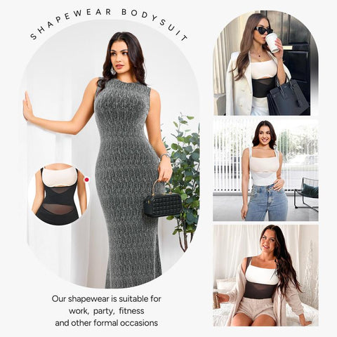 Shapejelly Shapewear Bodysuit Mesh Breathable, Invisible Tummy Control