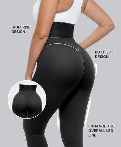 AirSlim ElasticFuse High-Waist Shaping Leggings – Tummy Control, Comfy Support, Black