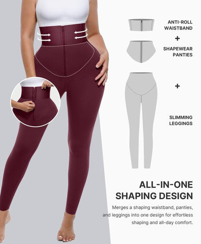 AirSlim ElasticFuse High-Waist Shaping Leggings – Tummy Control, Comfy Support, Black