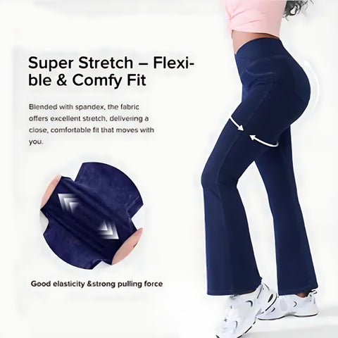 Shapejelly Crossover Denim Side Pockets Sculpting Leggings