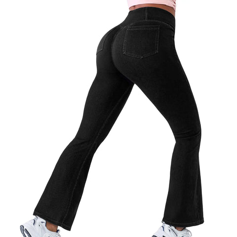 Shapejelly Crossover Denim Side Pockets Sculpting Leggings
