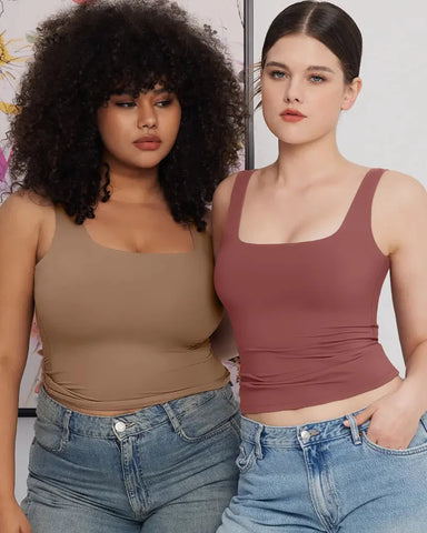 Shapejelly Skin-Friendly Sculpting Square-Neck Tank Top