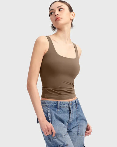 Shapejelly Skin-Friendly Sculpting Square-Neck Tank Top