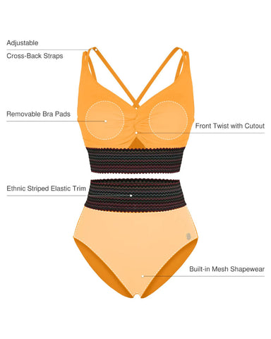 High-Waisted Two-Piece Bikini, Snakeskin Print Push-Up Swimsuit with Ruched Front