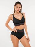 High-Waisted Two-Piece Bikini, Snakeskin Print Push-Up Swimsuit with Ruched Front