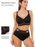 High-Waisted Two-Piece Bikini, Snakeskin Print Push-Up Swimsuit with Ruched Front