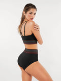 High-Waisted Two-Piece Bikini, Snakeskin Print Push-Up Swimsuit with Ruched Front