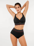 High-Waisted Two-Piece Bikini, Snakeskin Print Push-Up Swimsuit with Ruched Front