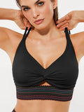 High-Waisted Two-Piece Bikini, Snakeskin Print Push-Up Swimsuit with Ruched Front