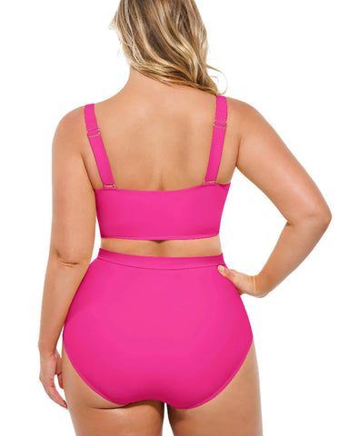 High-waisted shaping two-piece bikini set, designed to create a flattering silhouette