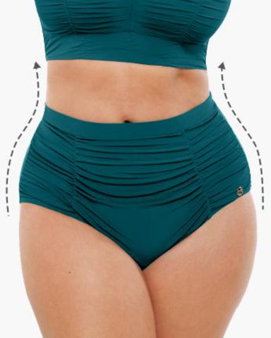 High-waisted shaping two-piece bikini set, designed to create a flattering silhouette