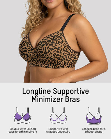 SHAPECURVE Delia Plus Size Seamless Full Coverage Underwire Longline Bra
