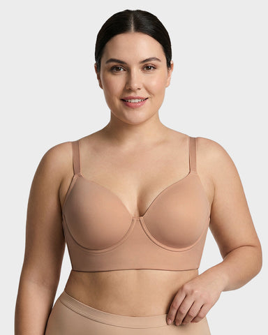 Shapejelly Delia Plus Size Seamless Full Coverage Underwire Longline Bra