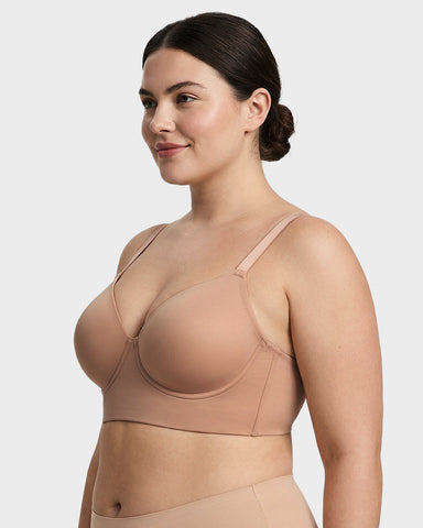 SHAPECURVE Delia Plus Size Seamless Full Coverage Underwire Longline Bra
