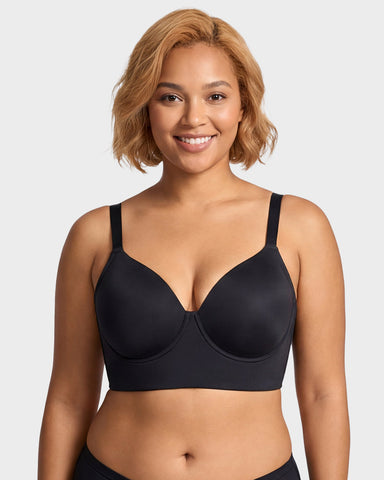 SHAPECURVE Delia Plus Size Seamless Full Coverage Underwire Longline Bra