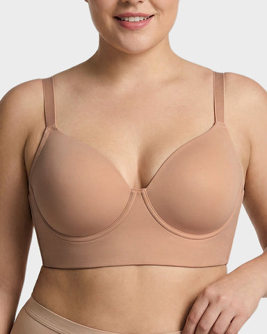 SHAPECURVE Delia Plus Size Seamless Full Coverage Underwire Longline Bra