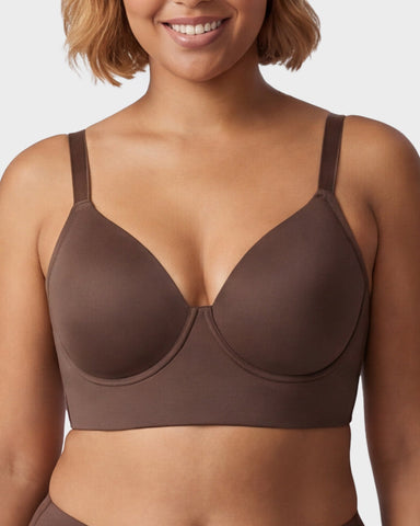 SHAPECURVE Delia Plus Size Seamless Full Coverage Underwire Longline Bra