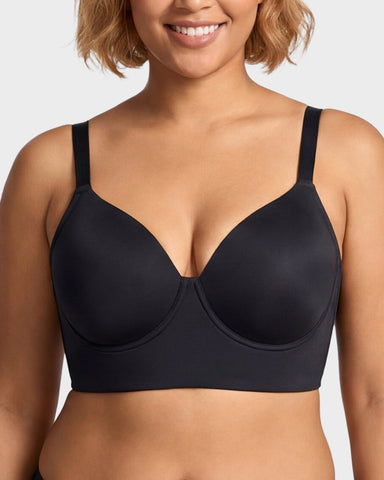 Shapejelly Delia Plus Size Seamless Full Coverage Underwire Longline Bra