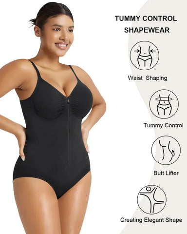 Shapewear for Women Tummy Control Bodysuits Zip-Up Comfort Shapewear Breathable