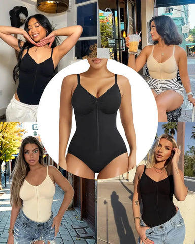 Shapewear for Women Tummy Control Bodysuits Zip-Up Comfort Shapewear Breathable