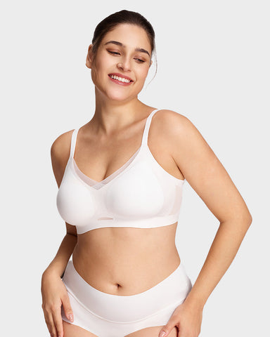 Ultra-Comfort Mesh Wireless Lift Bra with Crossover Design