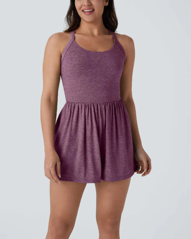 Backless Twisted Side Pocket 2-in-1 Resort Romper-Easy Peezy Edition