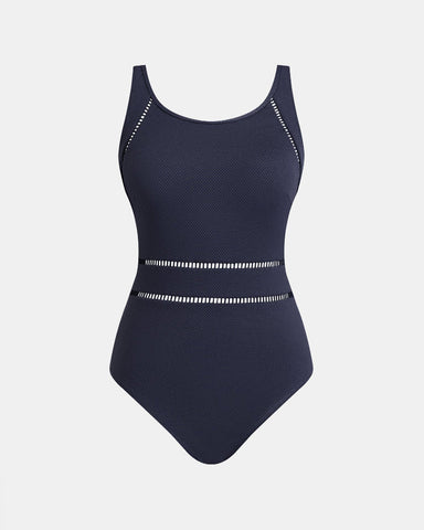 Navy Tummy Control Micro Cutout One-Piece