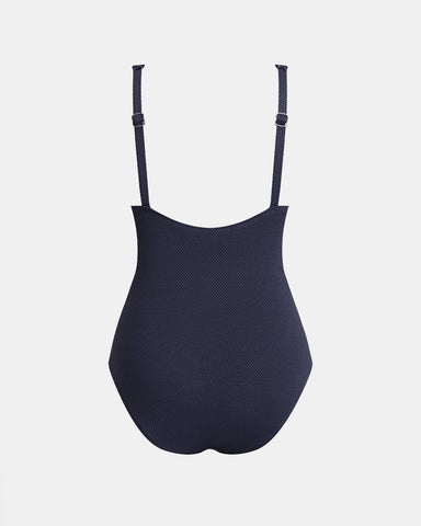 Navy Tummy Control Micro Cutout One-Piece