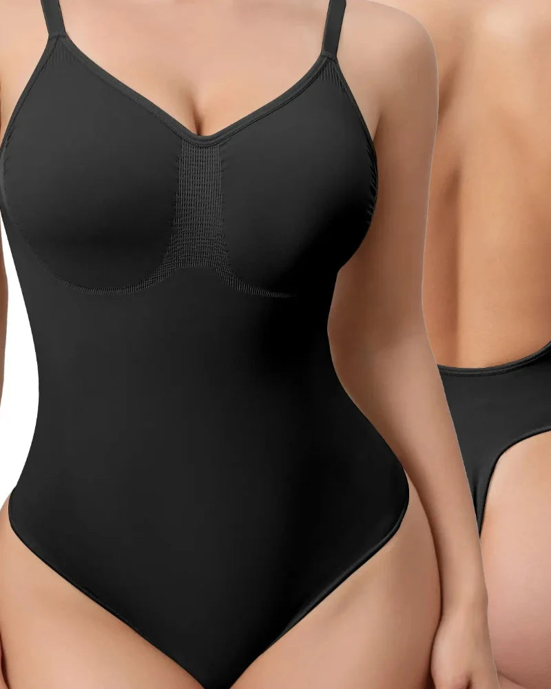 Seamless V-Neck Shapewear Bodysuit – Tummy Control