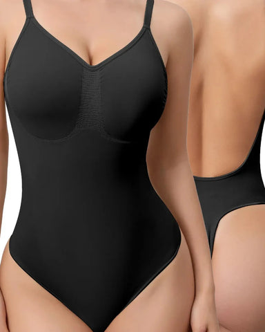 Seamless V-Neck Shapewear Bodysuit – Tummy Control