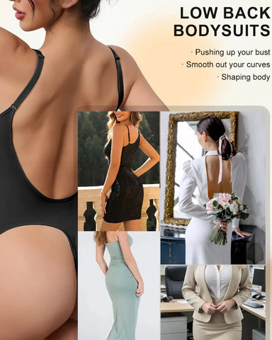 Seamless V-Neck Shapewear Bodysuit – Tummy Control