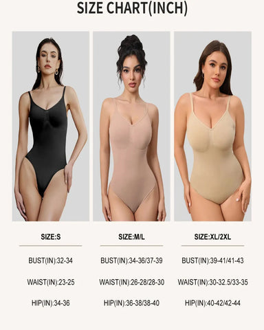 Seamless V-Neck Shapewear Bodysuit – Tummy Control