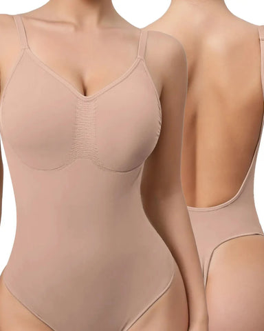 Seamless V-Neck Shapewear Bodysuit – Tummy Control