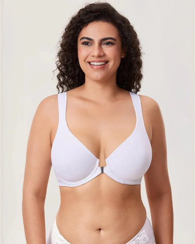 Women’s Front Closure Bra Full Coverage Posture Support Underwire Bra