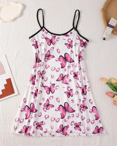 Sexy Butterfly Print Cami Sleep Dress