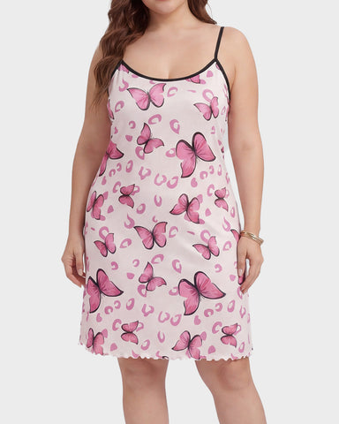 Sexy Butterfly Print Cami Sleep Dress