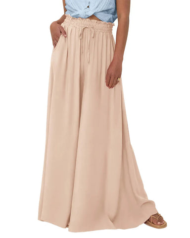 Women High Waist Wide Leg Palazzo Pants with Pockets