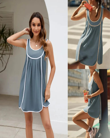 Women’s Summer Athletic Mini Dress, Casual Oversized Tennis Sundress